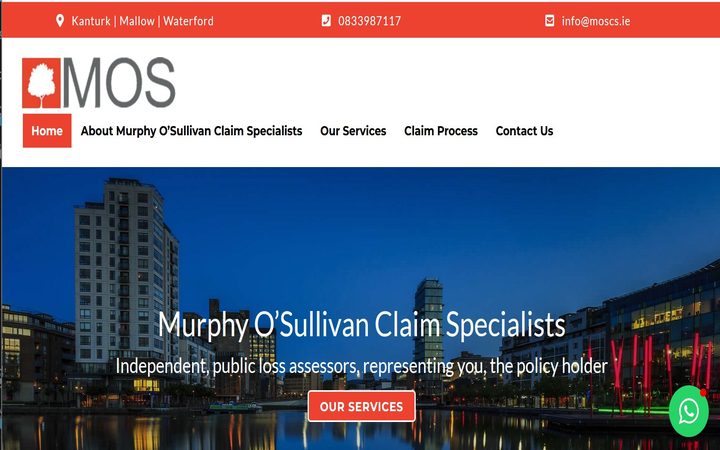 Murphy O'Sullivan Claim Specialists website